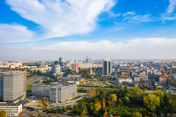 Fototapeta na wymiar panorama katowice- śląsk, south poland / modern clean city on a sunny day