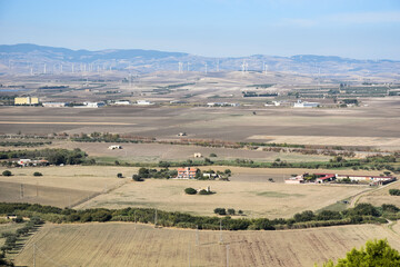 Obraz premium Beautiful Panoramic View From Hills by Morning aty Summer