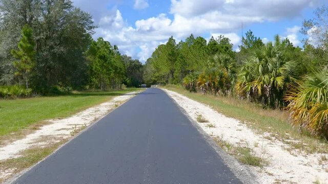 A biking  trail in a sunny day in Florida. Taken in Flatwood park in Tampa. Florida