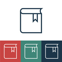 Linear vector icon with book