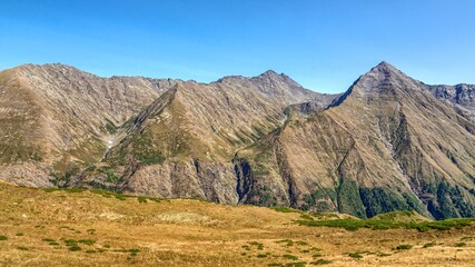 Caucasian mountain landscape near famous ski resort Krasnaya Polyana in Russia.