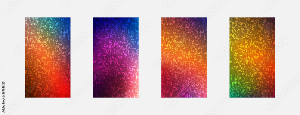 Poster four colorways colorful abstract backgrounds