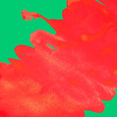 Watercolor Red and Green Dynamic Illustration.