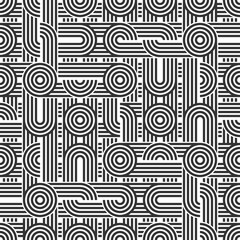 Seamless line geometric pattern. Background for poster or cover. - obrazy, fototapety, plakaty