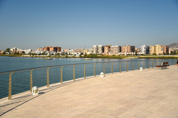 Manfredonia Harbor by Morning With Sunny Blue Clear Sky at Summer, Apulia, Italy