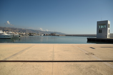 Manfredonia Harbor by Morning With Sunny Blue Clear Sky at Summer, Apulia, Italy