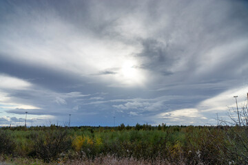 Distant storm cloud approaching