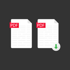 Icon download pdf document design isolated on gray background