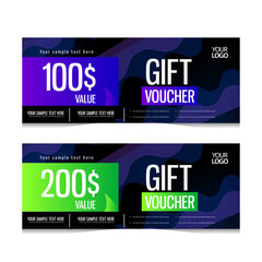 Gift voucher template design isolated on white background