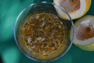 fresh fruit. organic food. sweet passion fruit pulp