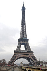 Fototapeta na wymiar Eiffel Tower Paris France Winter