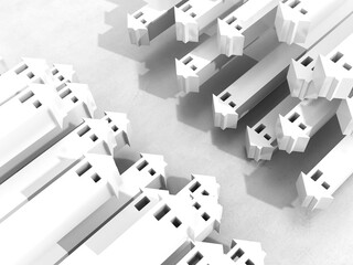 House choice and real estate concepts, original 3d rendering