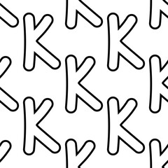 Outline seamless pattern with the letter of the Russian alphabet on a white background. Cute font in flat style. Abstract letter print.
Stock vector illustration for design, decor, fabric, wallpaper