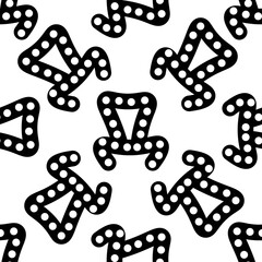 Outline seamless pattern with polka-dot russian alphabet letter on white background. Cute black and white font in flat style. Geometric letter print.
Stock vector illustration for design, decor
