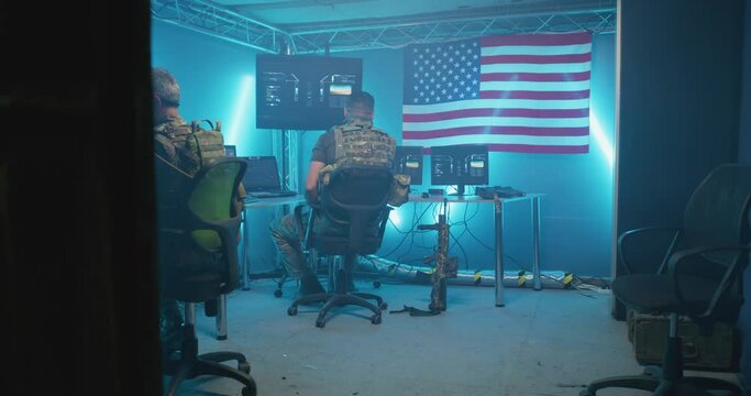 American secret base in dark field