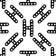 Outline seamless pattern with polka-dot russian alphabet letter on white background. Cute black and white font in flat style. Geometric letter print.
Stock vector illustration for design, decor