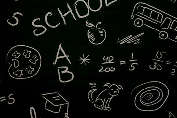 Background of painted school board, Back to school concept.