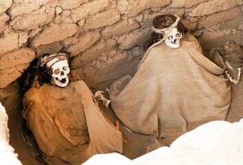 cemetery of Chauchilla at Nazca or Nasca area in Peru