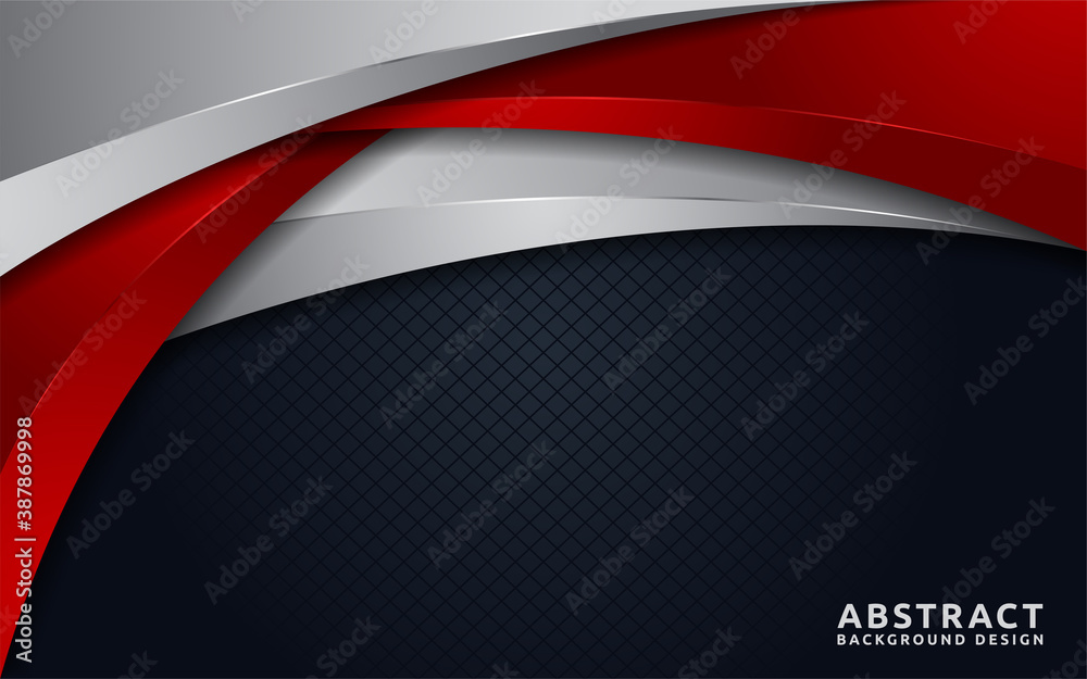 Poster Modern dark background combine with 3D Overlap layers shape effect.