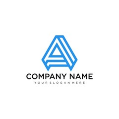 Letter A line logo design. Linear creative minimal monochrome monogram symbol. Universal elegant vector sign design. Premium business logotype. Graphic alphabet symbol for corporate business identity