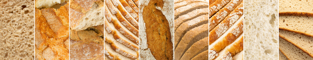 Bread Texture Food Collage, Various Breads Collection