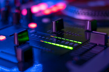 audio controller on mixing dj party
