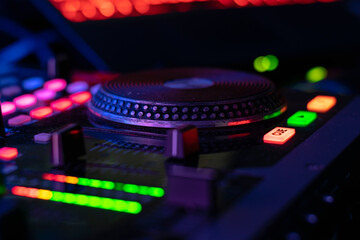 audio controller on mixing dj party
