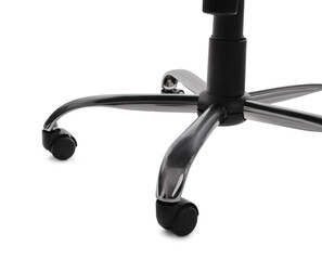 Modern office chair isolated on white, closeup. Base with casters