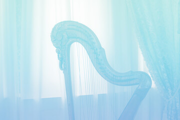 a romantic beautiful harp toned photo, soft focus