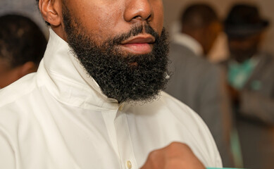 Fototapeta premium black beard of an unknown African American man
