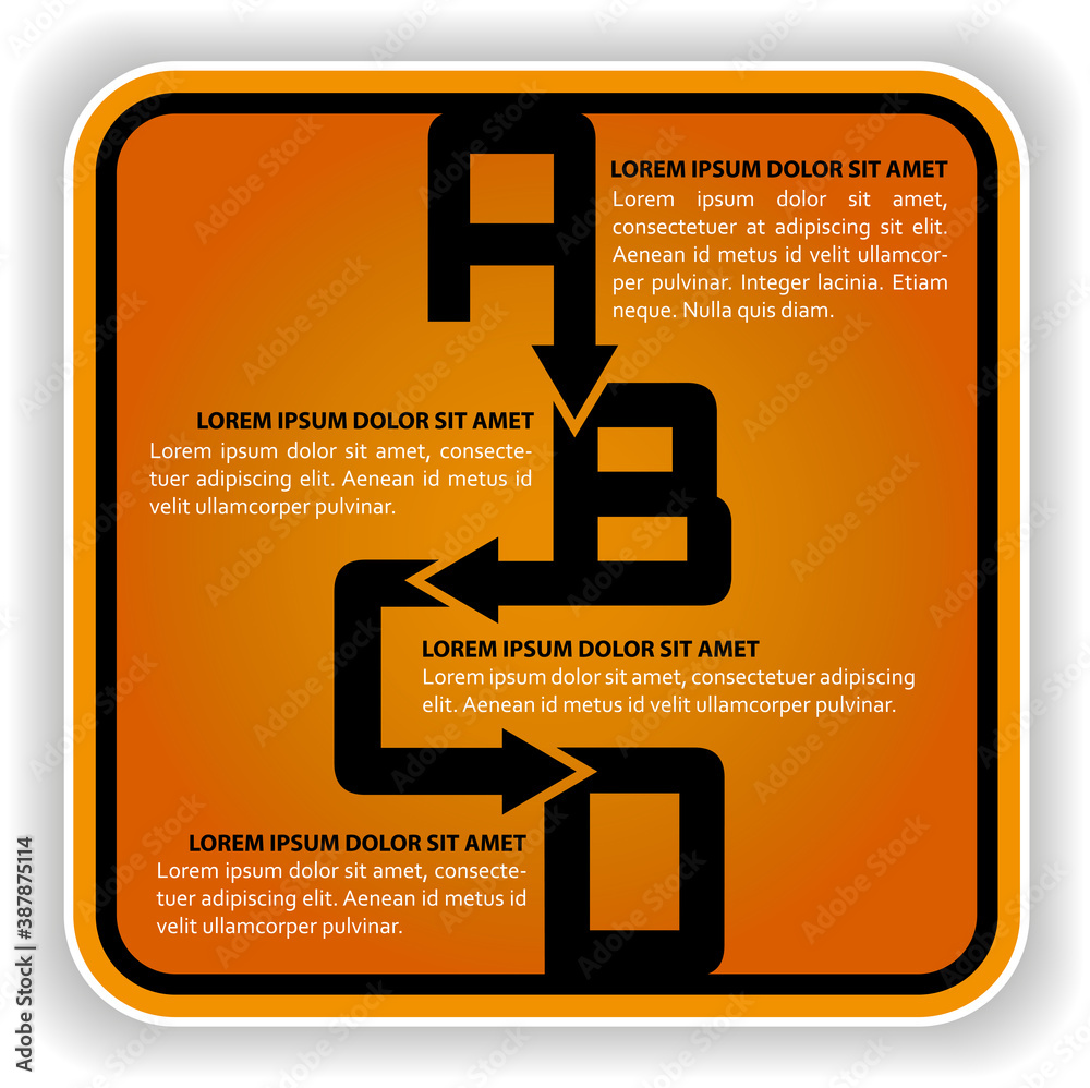 Poster Abstract business vector background with four steps in ABCD labels