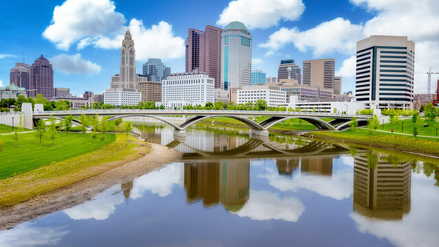 Morning Columbus Ohio With Rover And Bridge