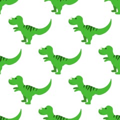 Beautiful green dinosaur on a white background. Predators in a flat style. Cartoon animals reptiles for web pages.
Stock vector illustration for decor, design, textile baby,
wallpaper, wrapping paper