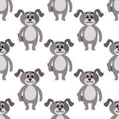 Cute dog on a white background. Beautiful animals in a flat style. Cartoon mammals for web pages.
Stock vector illustration for decor, design, baby textiles and
wallpaper