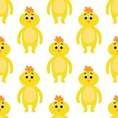 Cute chicken on a white background. Pets in a flat style. Cartoon mammals for web pages.
Stock vector illustration for decor, design, baby textiles and
wallpaper