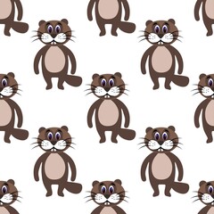 Cute beaver on a white background. Wild forest animals in flat style. Cartoon mammals for web pages.
Stock vector illustration for decor, design, baby textiles and
wallpaper