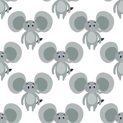 Cute elephant on a white background. Wild animals safari in flat style. Cartoon mammals for web pages.
Stock vector illustration for decor, design, baby textiles and
wallpaper