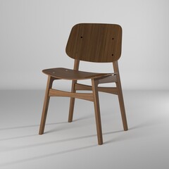 Modelo 3d aislado de silla soborg de madera