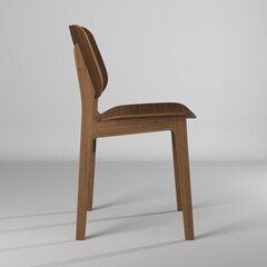 Modelo 3d aislado de silla soborg de madera
