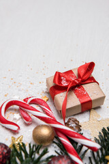 Beautiful Christmas background with presents and decorations