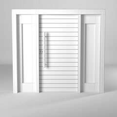 Modelo 3d de puerta estilo wire-frame/estructura alambrica