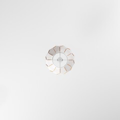 Modelo 3d de lampara Sjopenna blanca geometrica con detalles en madera