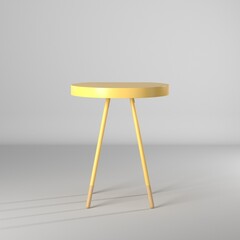 Modelo 3d de mesa redonda con patas de madera