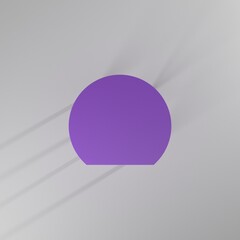 Render 3d de mesa geometrica de color violeta