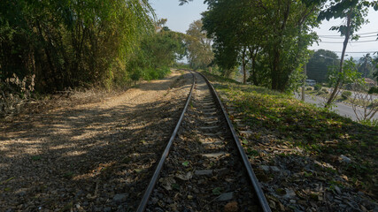 Fototapeta Abandoned train track Kanchanaburi, Thailand obraz