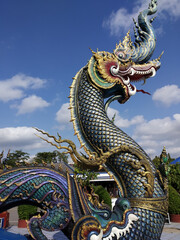 Fototapeta na wymiar Blue temple in Chiang Rai