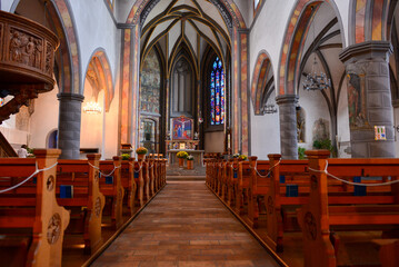 Obraz premium Stadtkirche St.Nikolaus in Wil im Kanton St. Gallen, Schweiz 