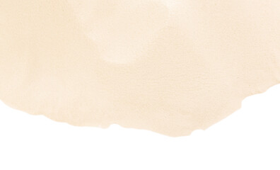 Dry beach sand on white background, top view