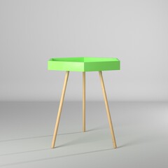 Modelo 3d de mesa de café hexagonal