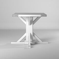 Modelo 3d de mesa vintage en estilo wire-frame/estructura alambrica